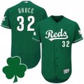 2016 Men Cincinnati Reds #32 Jay Bruce St. Patricks Day Green Celtic Flexbase Authentic Collection Jersey
