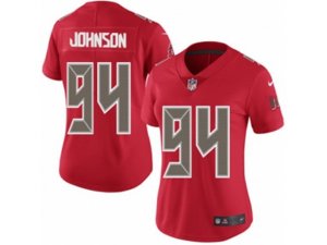 Women Nike Tampa Bay Buccaneers #94 George Johnson Limited Red Rush NFL Jersey