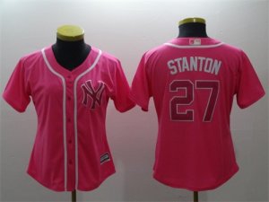 New york Yankees #27 Giancarlo Stanton Red Women Cool Base Jersey