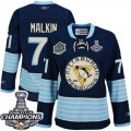 Womens Reebok Pittsburgh Penguins #71 Evgeni Malkin Premier Navy Blue Third Vintage 2016 Stanley Cup Champions NHL Jersey