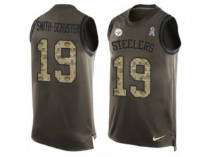 Mens Nike Pittsburgh Steelers #19 JuJu Smith-Schuster Limited Green Salute to Service Tank Top NFL Jersey