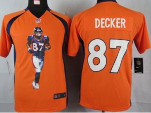 Nike Denver Broncos #87 Decker Orange Portrait Fashion Game Jersey