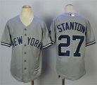 Yankees #27 Giancarlo Stanton Gray Youth Cool Base Jersey