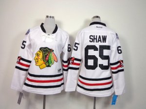 NHL Women chicago blackhawks #65 shaw white jerseys(2015 new classic)