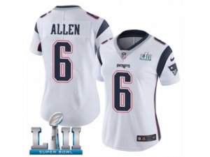 Women Nike New England Patriots #6 Ryan Allen White Vapor Untouchable Limited Player Super Bowl LII NFL Jersey