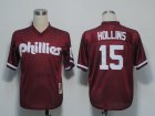 MLB Philadelphia Phillies #15 Hollins m&n Red[1991]