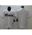 Men Nike Miami Marlins Blank White Alternate Stitched Baseball Jersey