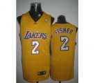 nba los angeles lakers #2 fisher regular yellow