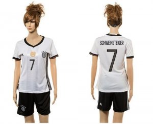 Women Germany #7 Schweinsteiger White Home Soccer Country Jersey