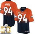 Nike Denver Broncos #94 DeMarcus Ware Orange Navy Blue Super Bowl 50 Men Stitched NFL Elite Fadeaway Fashion Jersey