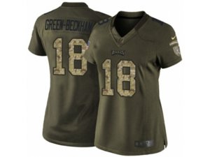 Women Nike Philadelphia Eagles #18 Dorial Green-Beckham Limited Green Salute to Service NFL Jersey