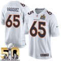 Nike Denver Broncos #65 Louis Vasquez White Super Bowl 50 Men Stitched NFL Game Event Jersey