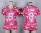 Nike Women New Orleans Saints #9 Drew Brees Salute to Service New Pink Camo jerseys