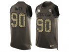 Mens Nike Pittsburgh Steelers #90 T. J. Watt Limited Green Salute to Service Tank Top NFL Jersey