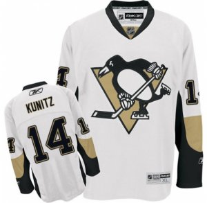 Mens Reebok Pittsburgh Penguins #14 Chris Kunitz Premier White Away NHL Jersey