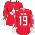 Women's Adidas Team Canada #19 Tyler Seguin Premier Red Away 2016 World Cup Hockey Jersey