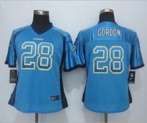 Women Nike San Diego Charger #28 Gordon blue Jerseys(Drift Fashion)