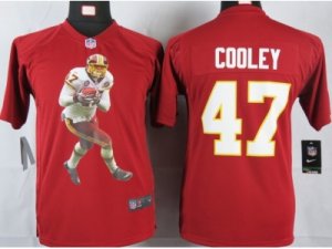 Nike youth Washington Red Skins #47 Cooley Red Portrait Fashion Game Jersey