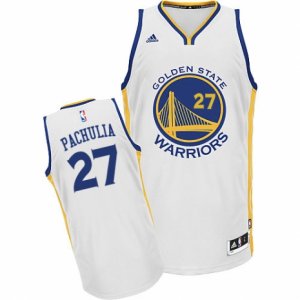 Mens Adidas Golden State Warriors #27 Zaza Pachulia Swingman White Home NBA Jersey