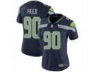 Women Nike Seattle Seahawks #90 Jarran Reed Vapor Untouchable Limited Steel Blue Team Color NFL Jersey
