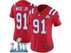 Women Nike New England Patriots #91 Deatrich Wise Jr Red Alternate Vapor Untouchable Limited Player Super Bowl LII NFL Jersey
