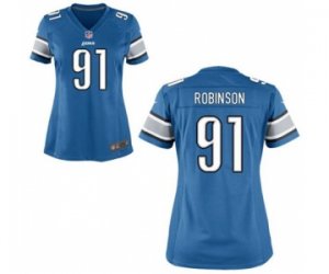 Women\'s Nike Detroit Lions #91 A\'Shawn Robinson Light Blue Team Color NFL Jersey