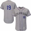 Men's Majestic Colorado Rockies #19 Charlie Blackmon Grey Flexbase Authentic Collection MLB Jersey