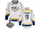Mens Reebok Nashville Predators #9 Filip Forsberg Premier White Away 2017 Stanley Cup Final NHL Jersey