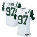 Mens Nike New York Jets #97 Lawrence Thomas Elite White NFL Jersey