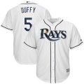Rays #5 Matt Duffy White Cool Base Jersey