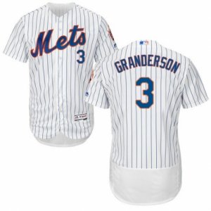 Men\'s Majestic New York Mets #3 Curtis Granderson White Flexbase Authentic Collection MLB Jersey