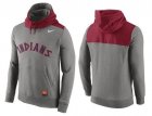 Mens Cleveland Indians Nike Gray Cooperstown Collection Hybrid Pullover Hoodie