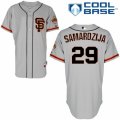 Mens Majestic San Francisco Giants #29 Jeff Samardzija Replica Grey Road 2 Cool Base MLB Jersey