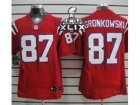 2015 Super Bowl XLIX Nike NFL New England Patriots #87 Rob Gronkowski Red Elite jerseys
