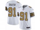Mens Nike New Orleans Saints #91 Alex Okafor Limited White Rush NFL Jersey