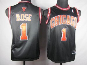 nba youth Chicago Bulls #1 rose black