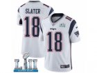 Men Nike New England Patriots #18 Matthew Slater White Vapor Untouchable Limited Player Super Bowl LII NFL Jersey