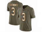 Men Nike New England Patriots #3 Stephen Gostkowski Limited Olive Gold 2017 Salute to Service NFL Jersey