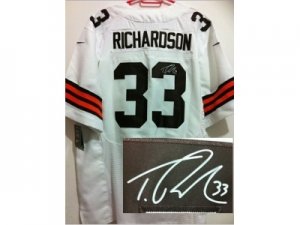 Nike cleveland browns #33 richardson white jerseys[Elite signature]