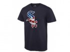 Mens Chicago White Sox USA Flag Fashion T-Shirt Navy Blue