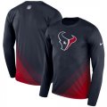 Mens Houston Texans Nike Navy Sideline Legend Prism Performance Long Sleeve T-Shirt