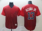 Braves #13 Ronald Acuna Jr Red Drift Fashion Jersey