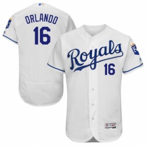 Men\'s Majestic Kansas City Royals #16 Paulo Orlando White Flexbase Authentic Collection MLB Jersey