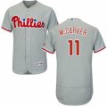 Men's Majestic Philadelphia Phillies #11 Tim McCarver Grey Flexbase Authentic Collection MLB Jersey