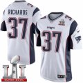 Youth Nike New England Patriots #37 Jordan Richards Elite White Super Bowl LI 51 NFL Jersey