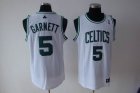 nba boston celtics #5 garnett regular white