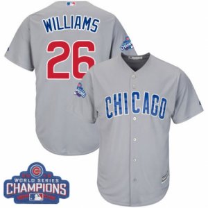 Youth Majestic Chicago Cubs #26 Billy Williams Authentic Grey Road 2016 World Series Champions Cool Base MLB Jersey
