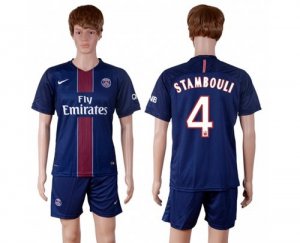 Paris Saint-Germain #4 Stambouli Home Soccer Club Jersey