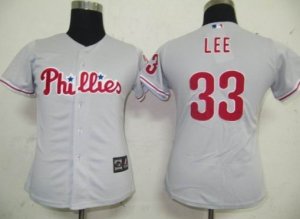 MLB Women Jerseys Philadephia Phillis #33 Lee Grey