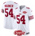 Men's San Francisco 49ers #54 Fred Warner White 2023 F.U.S.E. NFC West Champions Football Stitched Jersey